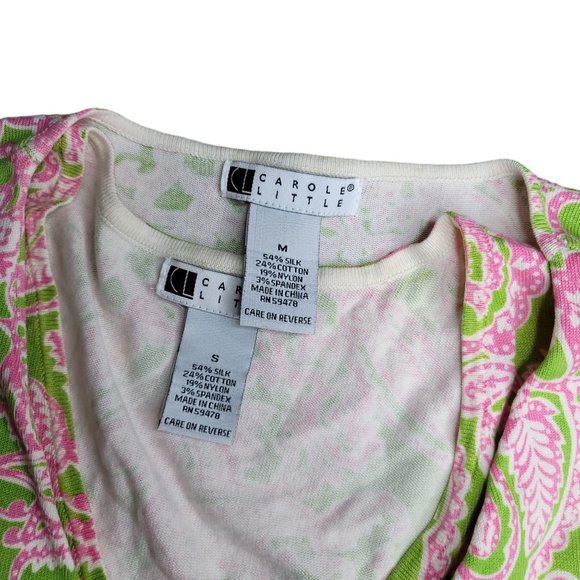 Carole Little Cardigan Sweater and tank top Size Small Medium Womens Silk Blend - Picture 3 of 6
